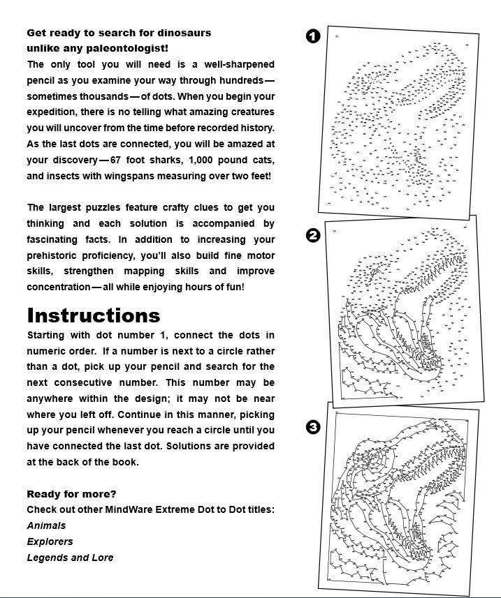 Dot to dot puzzle dinosaur T-Rex with solution Blank Meme Template