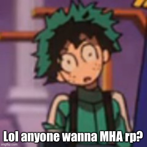 Lol anyone wanna MHA rp? | made w/ Imgflip meme maker
