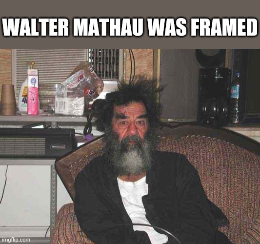 Framed | WALTER MATHAU WAS FRAMED | image tagged in saddam | made w/ Imgflip meme maker