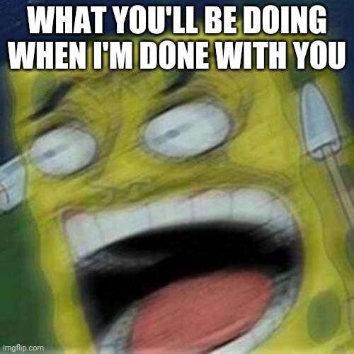 REEEEEEE | WHAT YOU'LL BE DOING WHEN I'M DONE WITH YOU | image tagged in reeeeeee | made w/ Imgflip meme maker