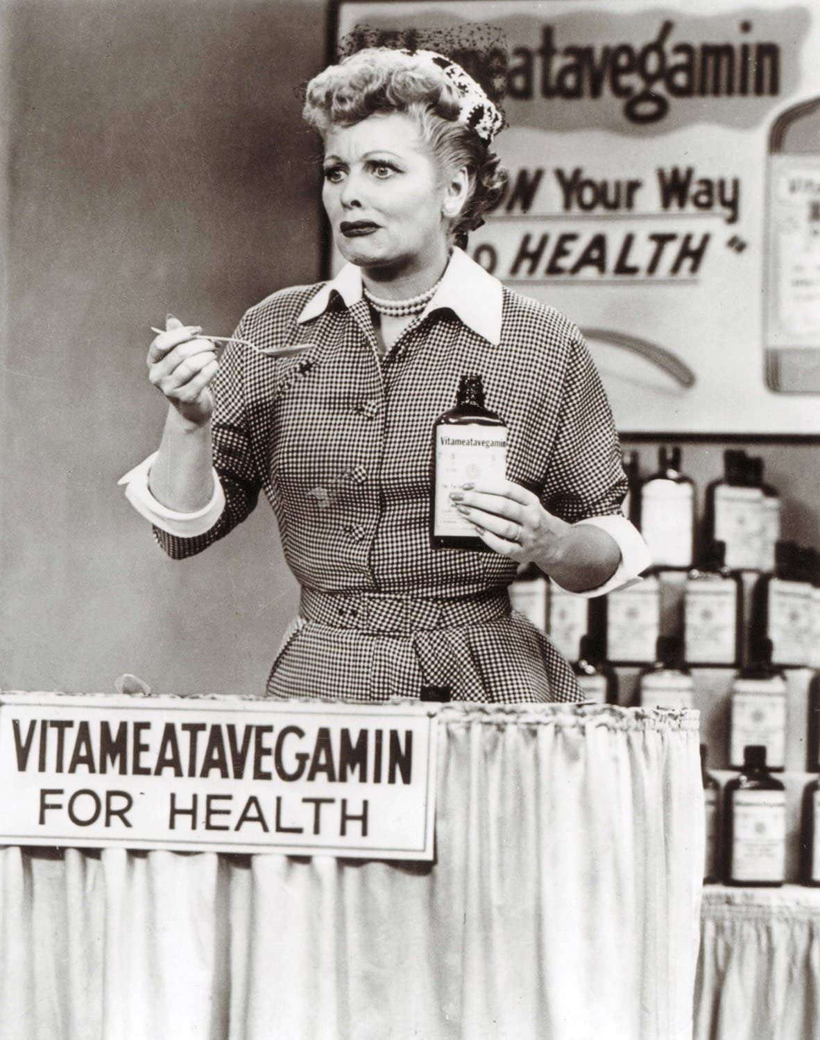 Lucy sampling Vitametavegamin Blank Meme Template