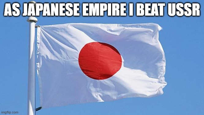 They were an idiot | AS JAPANESE EMPIRE I BEAT USSR | image tagged in japan flag,beat,war game | made w/ Imgflip meme maker