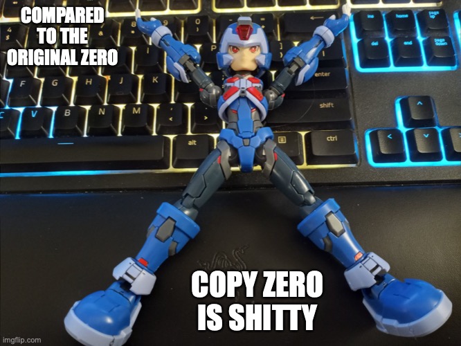 Copy Zero Figurine | COMPARED TO THE ORIGINAL ZERO; COPY ZERO IS SHITTY | image tagged in megaman,megaman zero,memes | made w/ Imgflip meme maker