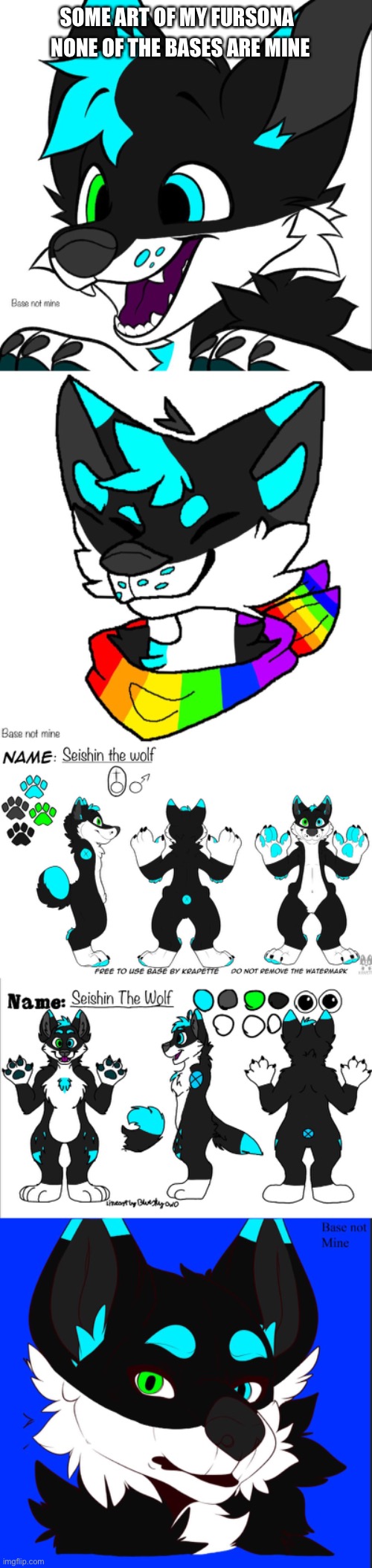 Fursona | SOME ART OF MY FURSONA; NONE OF THE BASES ARE MINE | image tagged in furry | made w/ Imgflip meme maker