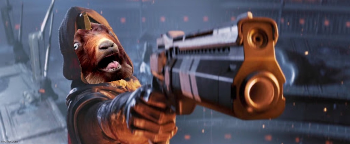 Putting goat faces on people #1: Cayde-6. | made w/ Imgflip meme maker