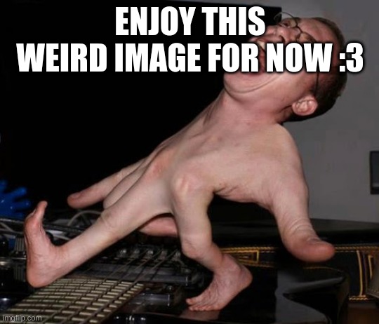 ENJOY THIS WEIRD IMAGE FOR NOW :3 | image tagged in weird image,meme | made w/ Imgflip meme maker