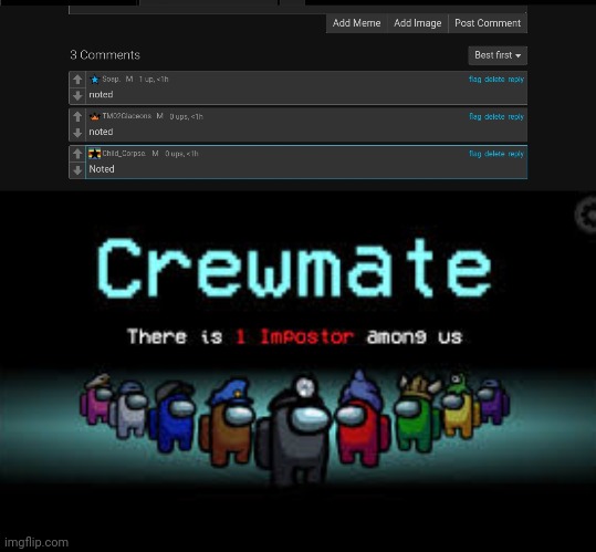 image tagged in there is 1 imposter among us | made w/ Imgflip meme maker