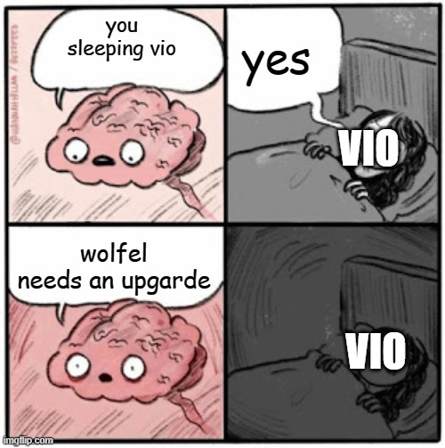 my train in a nutthall | yes; you sleeping vio; VIO; wolfel needs an upgarde; VIO | image tagged in brain before sleep,trains | made w/ Imgflip meme maker