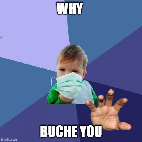 why | WHY; BUCHE YOU | image tagged in memes,success kid | made w/ Imgflip meme maker