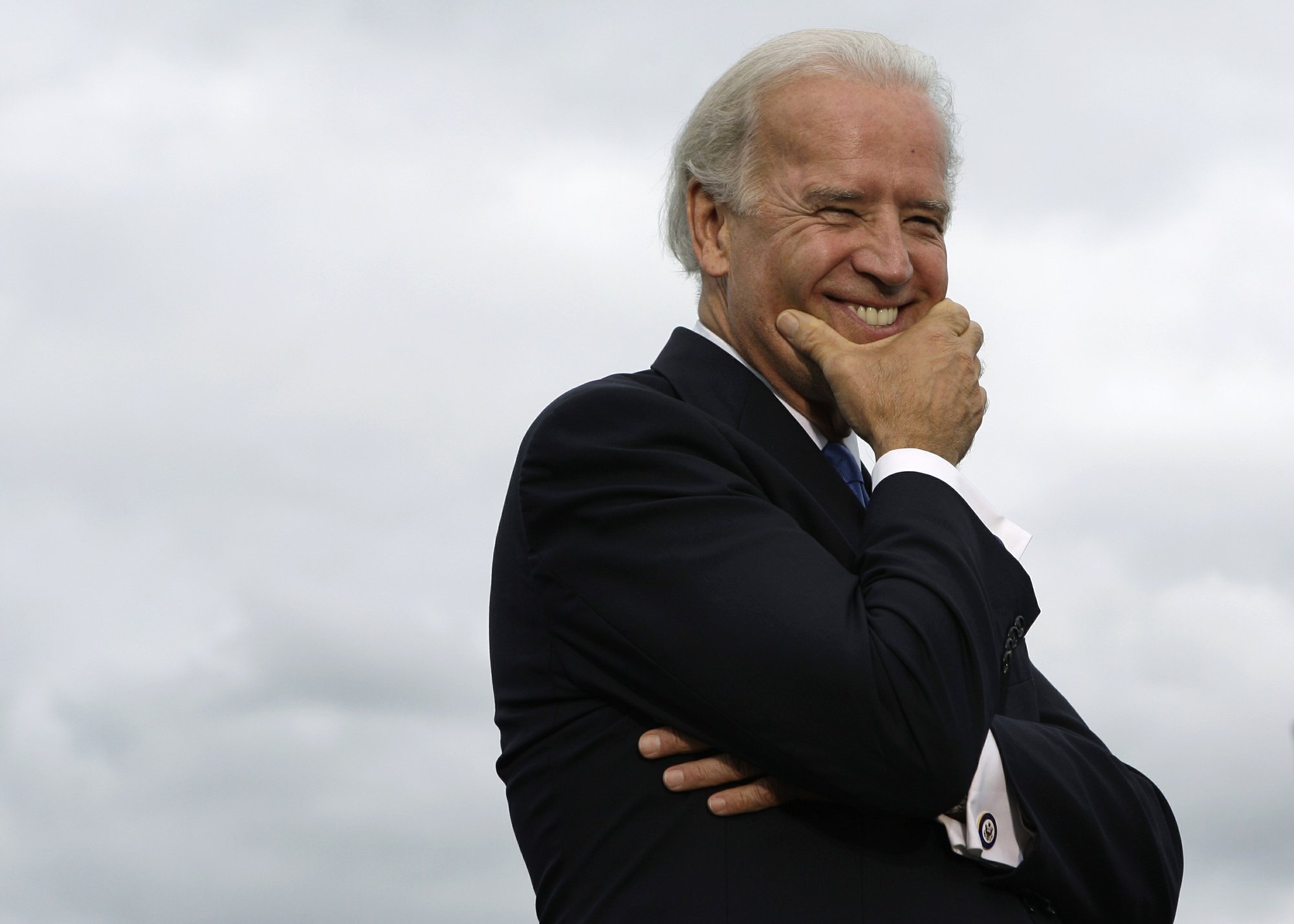 Biden Holds Back Laughter Blank Meme Template