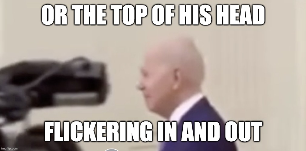 OR THE TOP OF HIS HEAD FLICKERING IN AND OUT | made w/ Imgflip meme maker