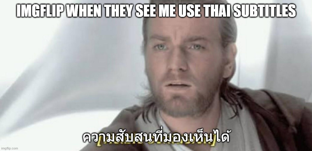 Blame Google if the translation is wrong | IMGFLIP WHEN THEY SEE ME USE THAI SUBTITLES; ความสับสนที่มองเห็นได้ | image tagged in visible confusion,thai | made w/ Imgflip meme maker