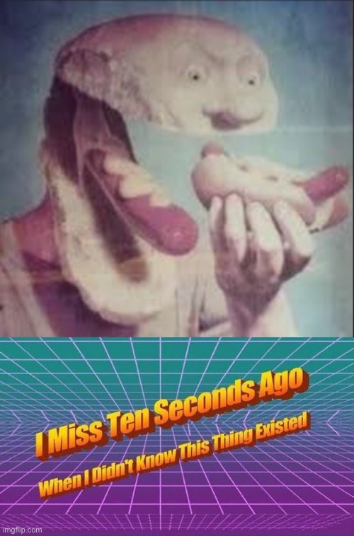 Somewhere in the multiverse, this cannibal is eating a newborn | image tagged in i miss ten seconds ago,auto,cannibalism,hot dog,head,eating | made w/ Imgflip meme maker