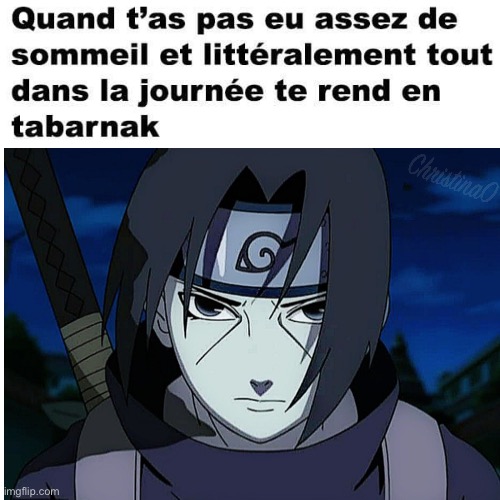 Manque de sommeil - Meme de Naruto | image tagged in naruto,naruto joke,sasuke,memes,anime meme,french | made w/ Imgflip meme maker
