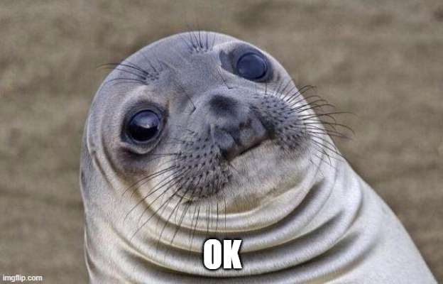 Awkward Moment Sealion Meme | OK | image tagged in memes,awkward moment sealion | made w/ Imgflip meme maker