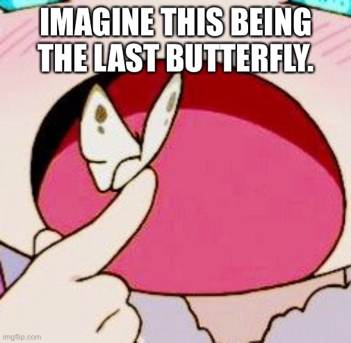 Child, you’re sick. | IMAGINE THIS BEING THE LAST BUTTERFLY. | image tagged in kanna | made w/ Imgflip meme maker