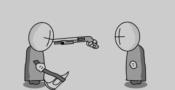 madness combat guy pointing gun at other guys head Blank Meme Template