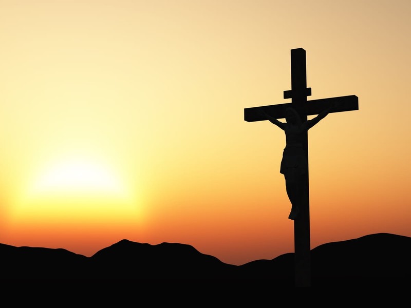 High Quality Christ crucified backdrop Blank Meme Template
