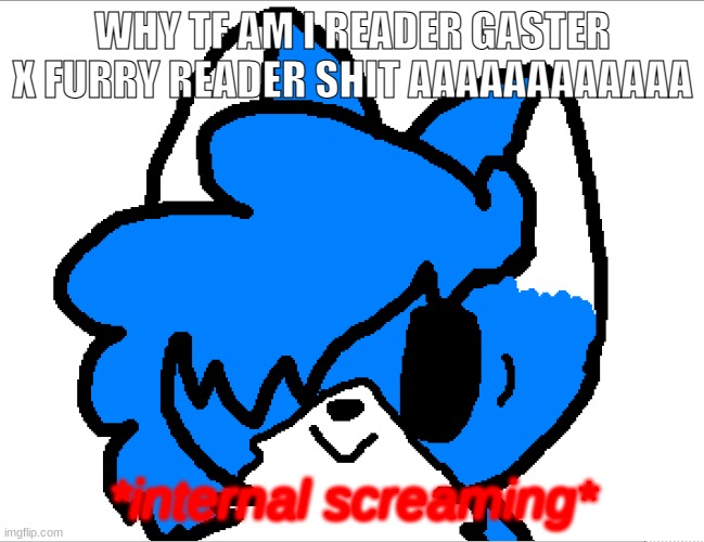 AAAAAAAAAAAAAAAAAAA | WHY TF AM I READER GASTER X FURRY READER SHIT AAAAAAAAAAAA | image tagged in internal screaming clouddays | made w/ Imgflip meme maker