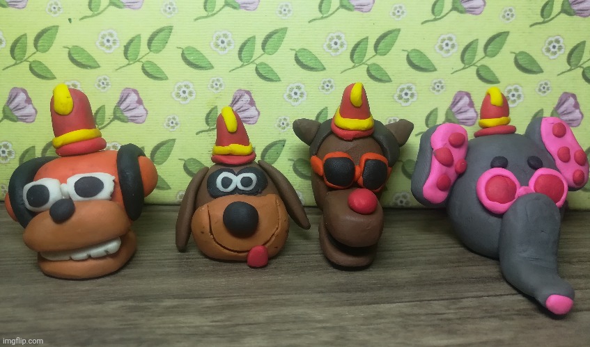 I made the banana splits in clay ( dont judge me on their look i did my very best) | image tagged in the banana splits | made w/ Imgflip meme maker