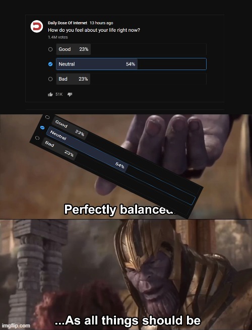 Please upvote this so I can get banana gamer points | image tagged in thanos perfectly balanced as all things should be,funny,thanos,youtube | made w/ Imgflip meme maker