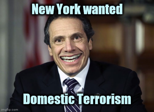 Andrew Cuomo | New York wanted Domestic Terrorism | image tagged in andrew cuomo | made w/ Imgflip meme maker