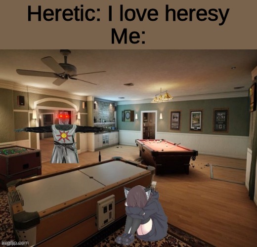 N O H E R E S Y | Heretic: I love heresy
Me: | image tagged in i msell you infidel,no heresy,heresy bad,crusaders | made w/ Imgflip meme maker