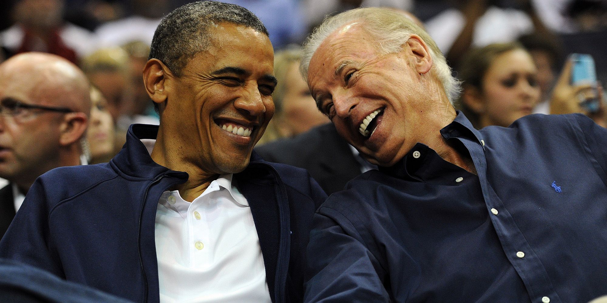 Obama & Biden laughing Blank Meme Template