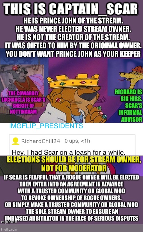 cry about it | THIS IS CAPTAIN_SCAR | image tagged in captain_scar,lachancla,imgflip_presidents,prince john | made w/ Imgflip meme maker