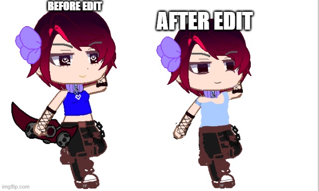 plshelpmeaaaaaaaaaaaaaaaaaa | BEFORE EDIT; AFTER EDIT | image tagged in white background | made w/ Imgflip meme maker