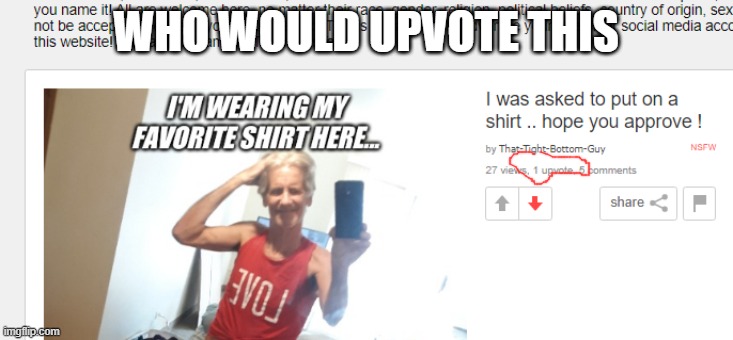 i cropped it for you guys help stop him plz | WHO WOULD UPVOTE THIS | made w/ Imgflip meme maker