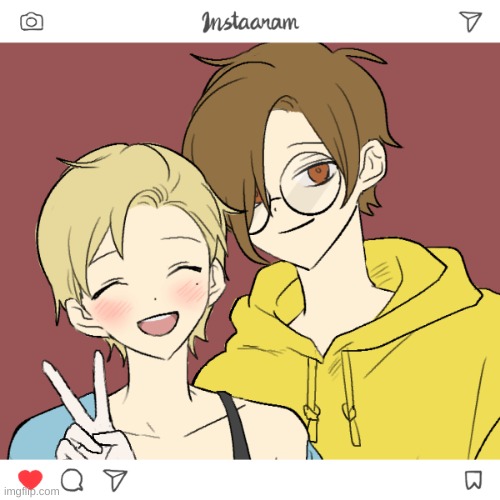 I made my Partner in Crime and I in Picrew. | made w/ Imgflip meme maker