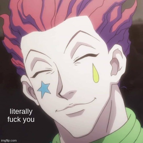 Hisoka Fuck you | image tagged in hisoka fuck you | made w/ Imgflip meme maker