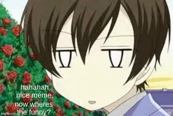 Haruhi can't find the funny | image tagged in haruhi can't find the funny | made w/ Imgflip meme maker