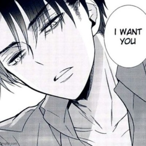 Horny Levi | image tagged in horny levi | made w/ Imgflip meme maker