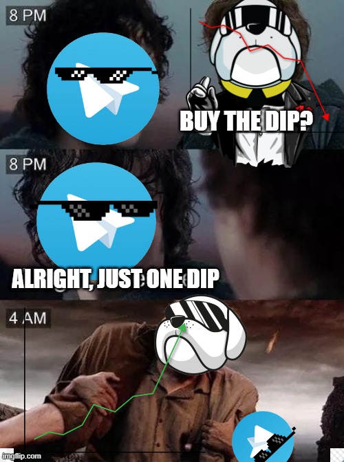 $HogeArmy Dips | BUY THE DIP? ALRIGHT, JUST ONE DIP | image tagged in lord of the rings drunk,cryptocurrency,funny memes | made w/ Imgflip meme maker