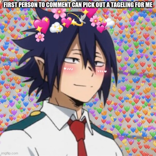 FIRST PERSON TO COMMENT CAN PICK OUT A TAGELING FOR ME | made w/ Imgflip meme maker