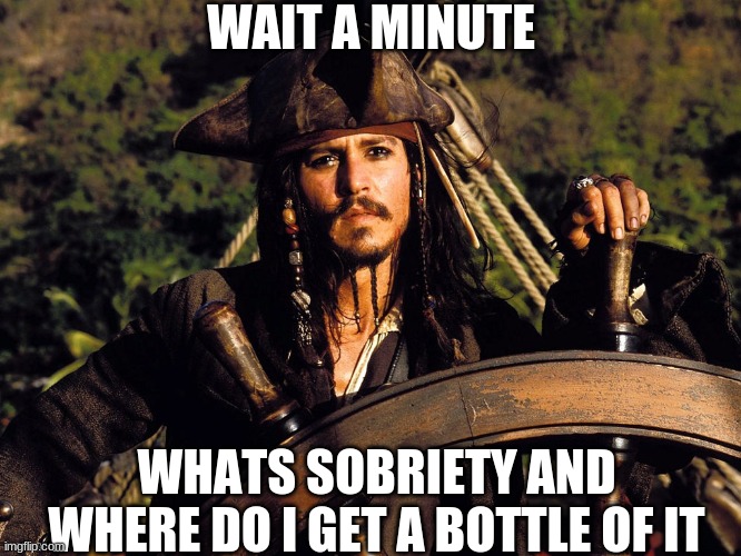 terry loves yogurt | WAIT A MINUTE; WHATS SOBRIETY AND WHERE DO I GET A BOTTLE OF IT | image tagged in jack sparrow,rum | made w/ Imgflip meme maker