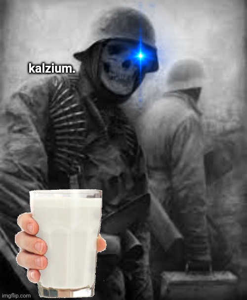 kalzium. | image tagged in choccy milk,calcium,spooktober,sans,sans undertale | made w/ Imgflip meme maker