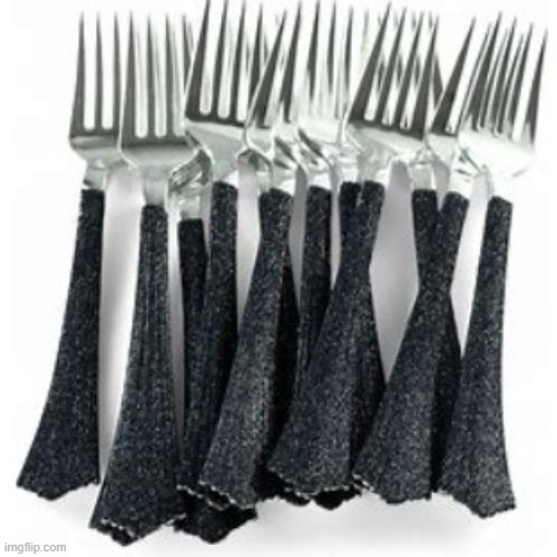 black sparkly forks | made w/ Imgflip meme maker