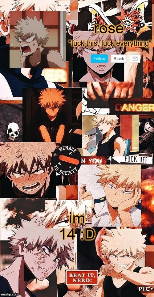 my birthday was two days ago but wtv | im 14 :D | image tagged in roses bakugo template | made w/ Imgflip meme maker