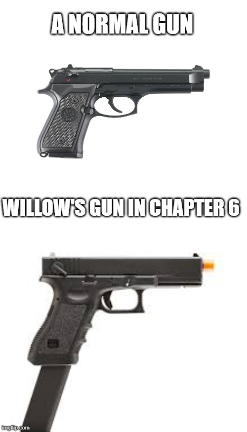  A NORMAL GUN; WILLOW'S GUN IN CHAPTER 6 | image tagged in memes,blank transparent square,roblox,piggy,gun | made w/ Imgflip meme maker