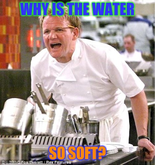 Chef Gordon Ramsay Meme | WHY IS THE WATER SO SOFT? | image tagged in memes,chef gordon ramsay | made w/ Imgflip meme maker