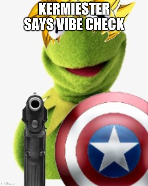 Kermiester | KERMIESTER SAYS VIBE CHECK | image tagged in kermit the frog | made w/ Imgflip meme maker