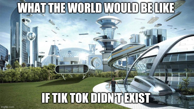 The future world if | WHAT THE WORLD WOULD BE LIKE; IF TIK TOK DIDN'T EXIST | image tagged in the future world if | made w/ Imgflip meme maker