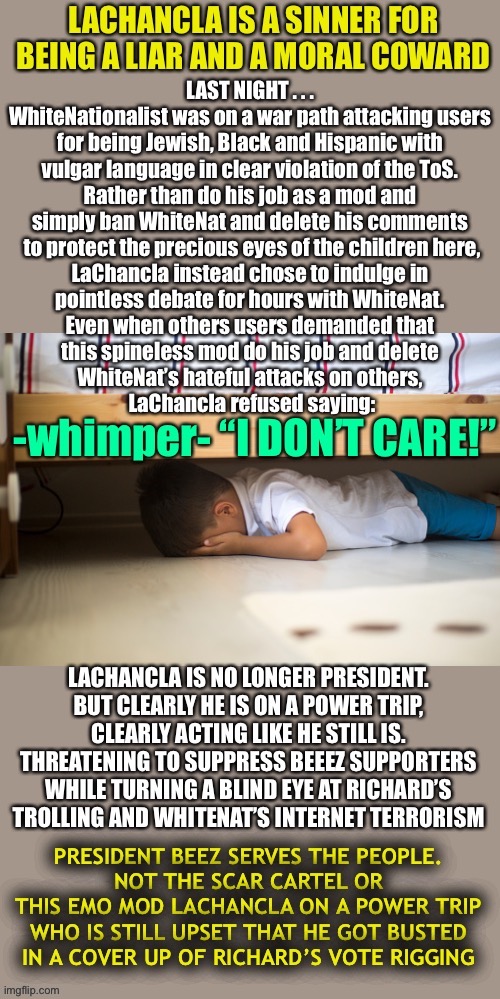 *BREAKING NEWS*:Sinner LaChancla on treasonous power trip & appeases fascists(Comments disabled) | image tagged in lachancla | made w/ Imgflip meme maker