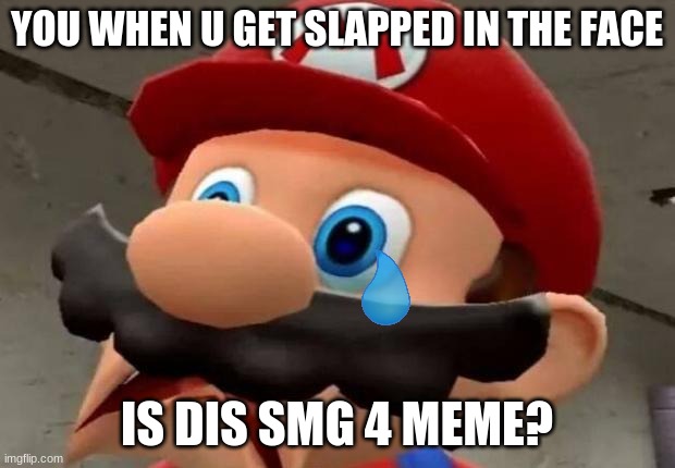 Mario WTF | YOU WHEN U GET SLAPPED IN THE FACE; IS DIS SMG 4 MEME? | image tagged in mario wtf | made w/ Imgflip meme maker