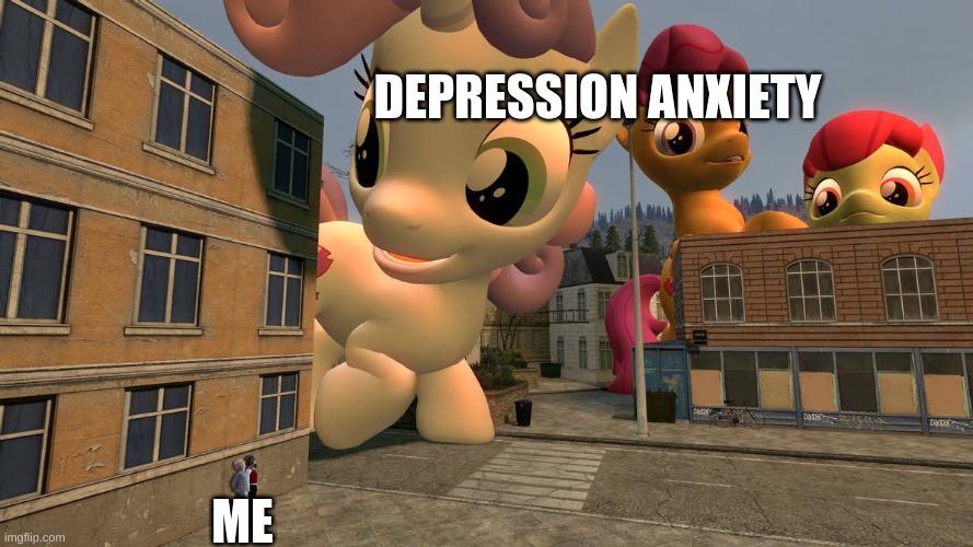hide | DEPRESSION ANXIETY; ME | image tagged in hide and seek | made w/ Imgflip meme maker