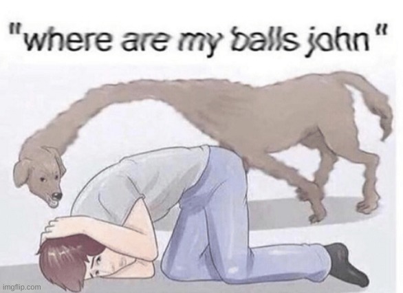 I find this cursed and funny for some reason | image tagged in where are my balls john | made w/ Imgflip meme maker