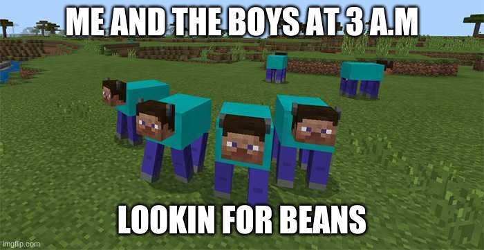 Me and the boys at 3 A.M | ME AND THE BOYS AT 3 A.M; LOOKIN FOR BEANS | image tagged in me and the boys | made w/ Imgflip meme maker